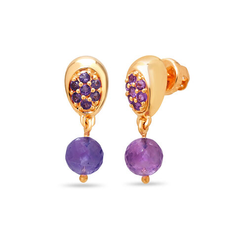 Lavender Love Amethyst Drop Earrings for Kids