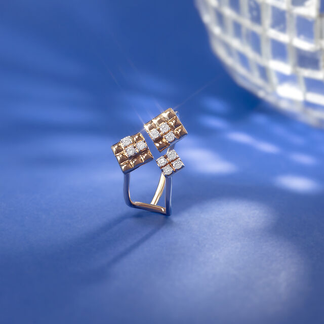 Sequin Dazzle Gold & Diamond Finger Ring,,hi-res image number null