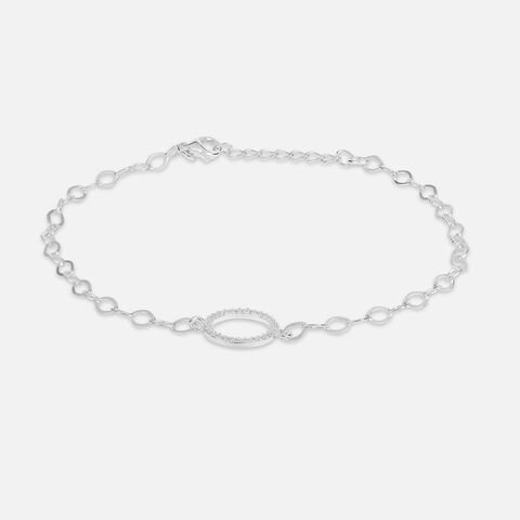 Glimmer Halo Single Silver Anklet
