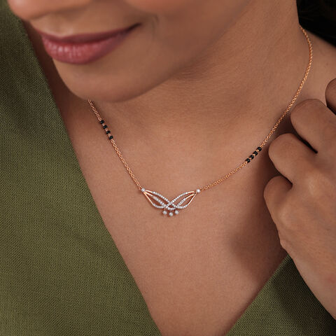Flight of Elegance 14 Kt Gold and Diamond Mangalsutra