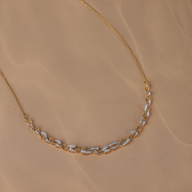 Dewdrop Cascade 18 Kt Gold & Diamond Necklace,,hi-res image number null