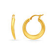 22KT Yellow Gold Dazzling Elegant Hoop Earrings,,hi-res view 2