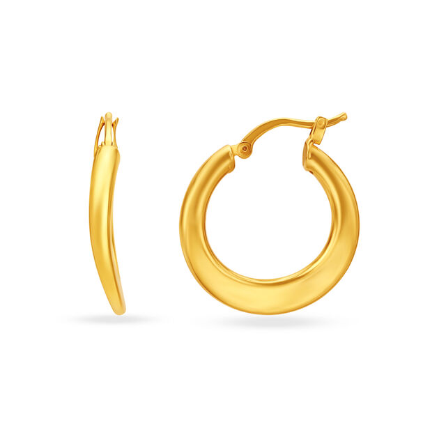 22KT Yellow Gold Dazzling Elegant Hoop Earrings,,hi-res image number null