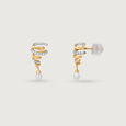 Twilight Spiral Gold & Pearl Stud Earrings,,hi-res view 4