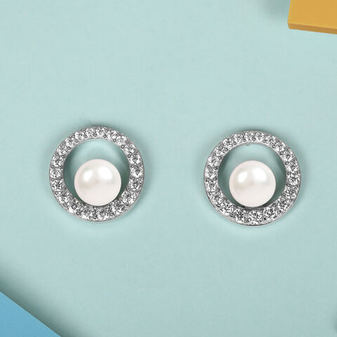 Luminous Pearl Silver Earrings