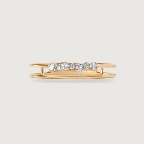 Sleek Splendour 14KT Gold & Diamond Finger Ring