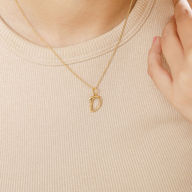 Letter Perfect 'D' Gold Pendant,,hi-res image number null
