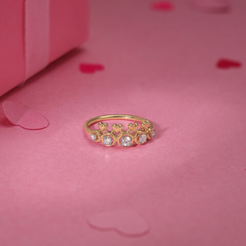 Heart Shine Diamond & Gold Ring