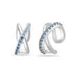 925 Silver Sophisticated Earcuff with Blue Zirconium,,hi-res view 1