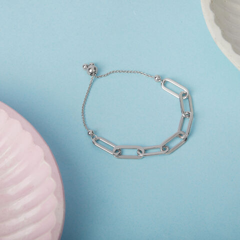 Modern Link Silver Bracelet