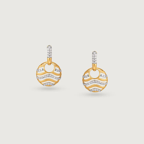 Oceanic Vibes Gold & Diamond Drop Earrings