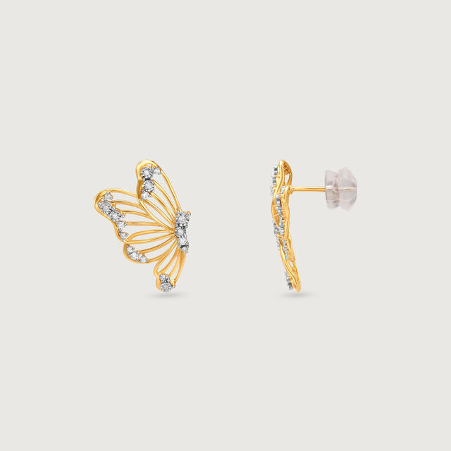 Butterfly Whisper Diamond Stud Earrings,,hi-res image number null