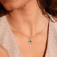 Love Lock Topaz & Diamond Pendant,,hi-res view 2