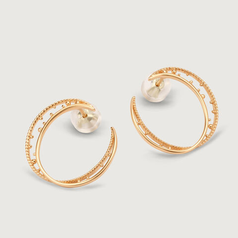 Universe Swirls  14Kt Hoop Earring