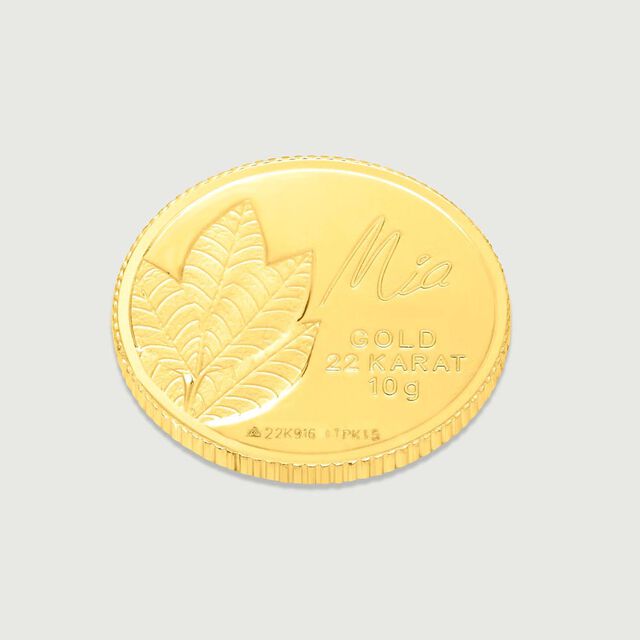 10 GM 22 Karat Sublime Mango Leaf Gold Coin,,hi-res image number null