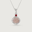 Ruby Peach Tango Silver Pendant for Women,,hi-res view 2