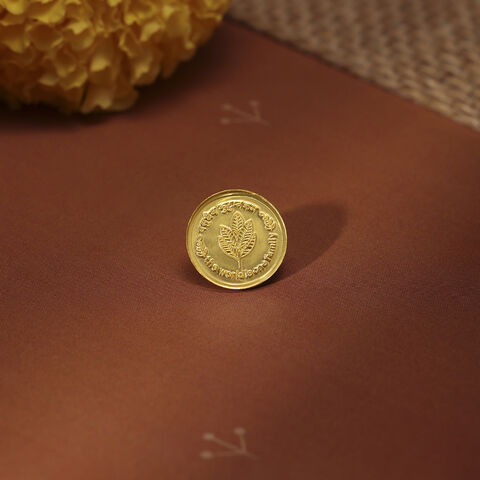 1 GM 24 Karat Traditional Mango Leaf Gold Coin