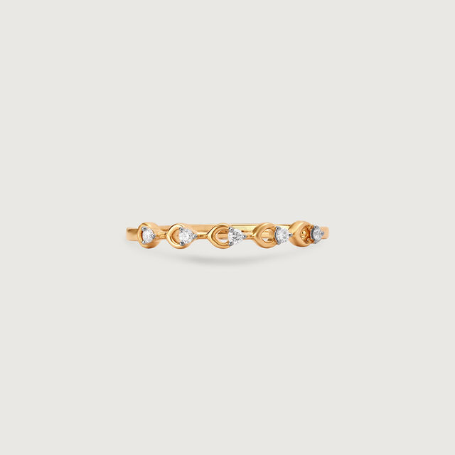 Delicate Loop Gold & Diamond Finger Ring,,hi-res image number null