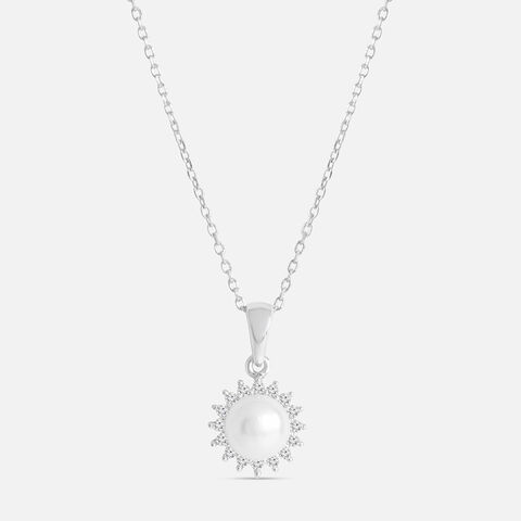 Serene Pearl Silver Pendant & Chain