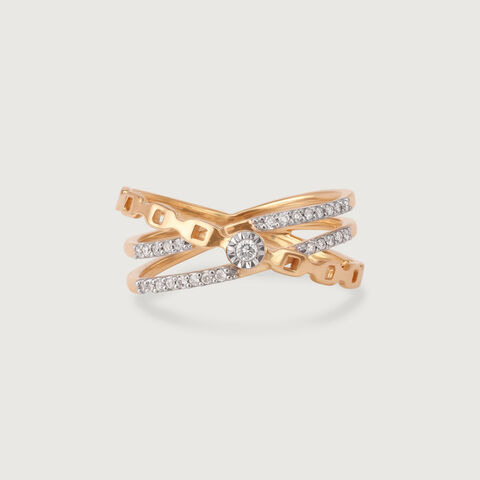 Harmony Crossover 14KT Gold & Diamond Ring