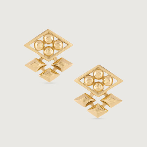 Zigzag Glamorous Gold Stud Earrings