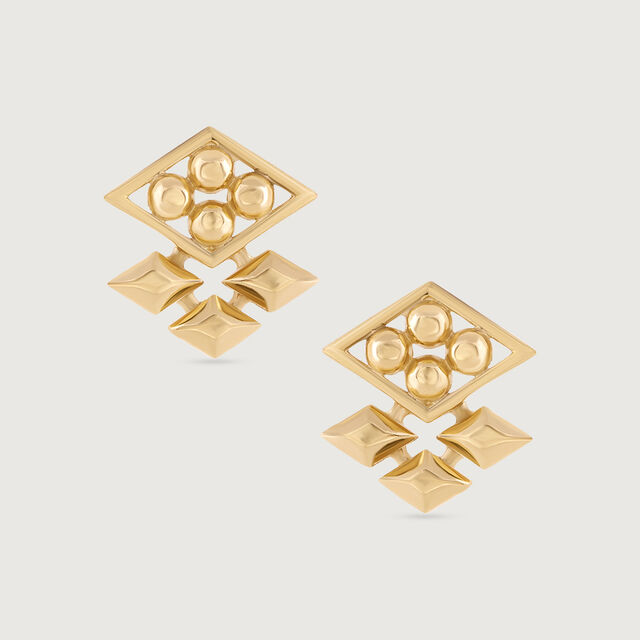 Zigzag Glamorous Gold Stud Earrings,,hi-res image number null