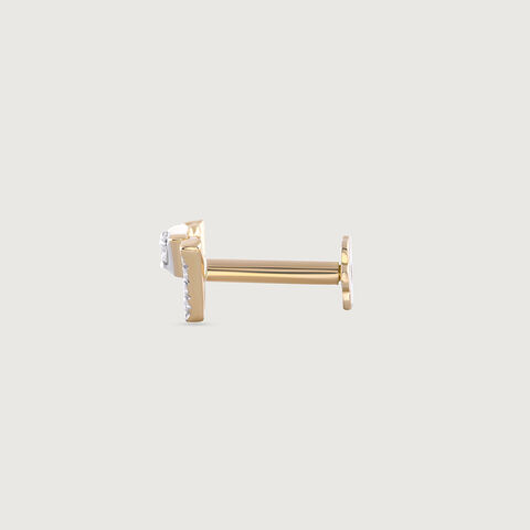 Glimmering Summit Gold & Diamond Nose Pin