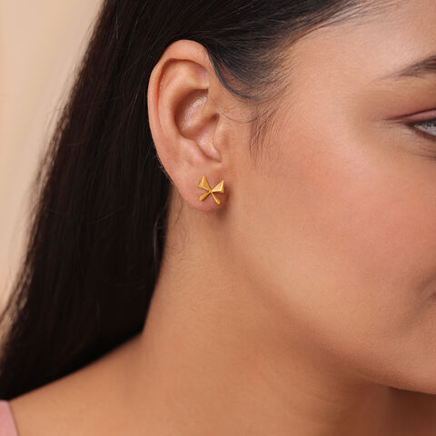 Mystic Butterfly 14KT  Gold Stud Earring