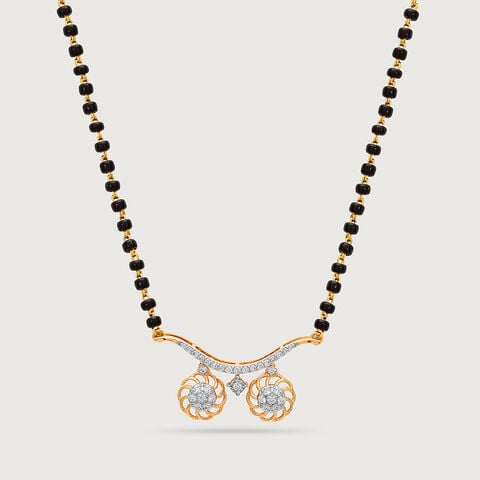 Floral Symphony 18 KT Gold and Diamond Vati Mangalsutra