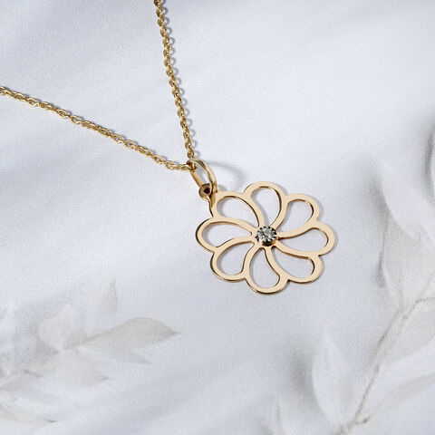 Romantic Shimmer Gold & Diamond Pendant