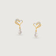 Entwined Love Pearl & Diamond Drop Earrings,,hi-res view 3
