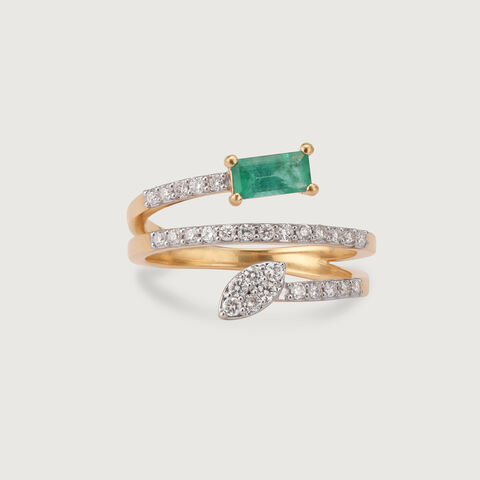 Verdant Vision 14KT Emerald & Diamond Ring