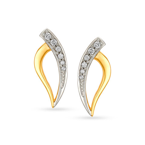 Quintessential Leaf Motif Diamond Stud Earrings