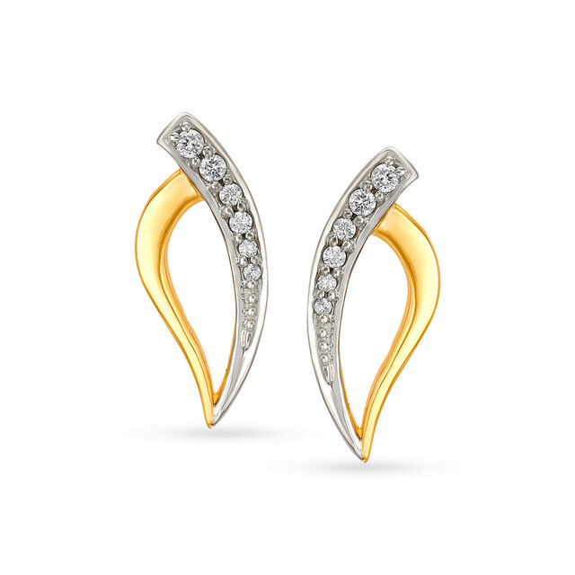 Quintessential Leaf Motif Diamond Stud Earrings,,hi-res image number null