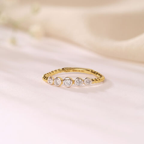 Orbit Sparkle Gold & Diamond Finger Ring