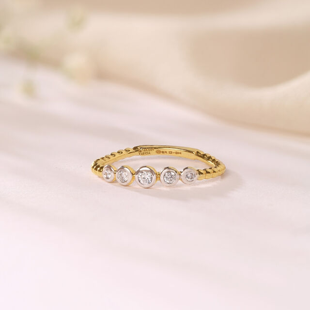 Orbit Sparkle Gold & Diamond Finger Ring,,hi-res image number null