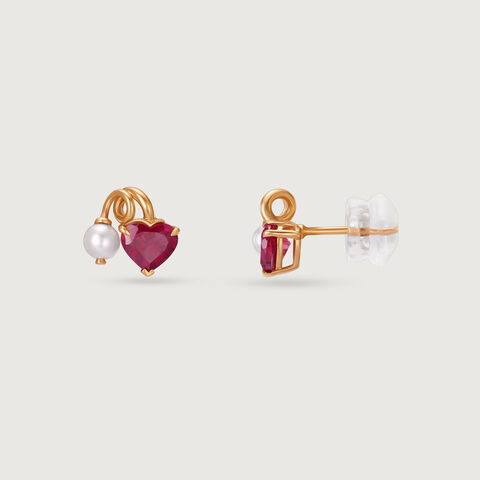 Scarlet Love Pearl & Gold Stud Earrings