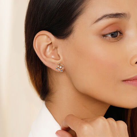 North Star Brilliance 14KT Medium Blue Sapphires Ear Stud