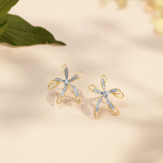 Enchanted Bloom Diamond Stud Earrings,,hi-res image number null