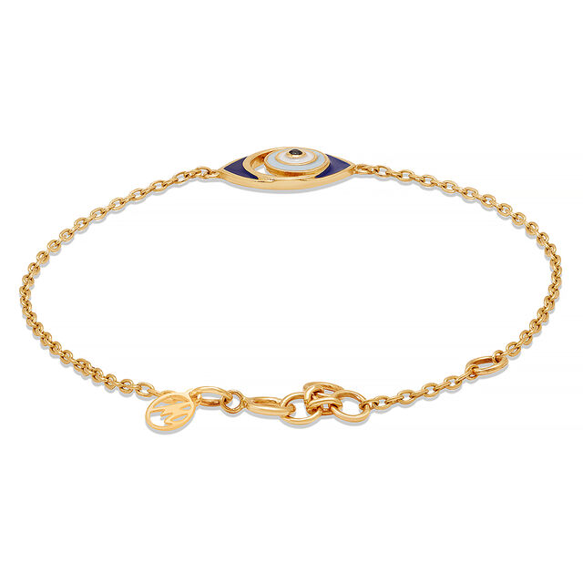 14KT Yellow White Gold Concentric Design Evil Eye Bracelet,,hi-res image number null