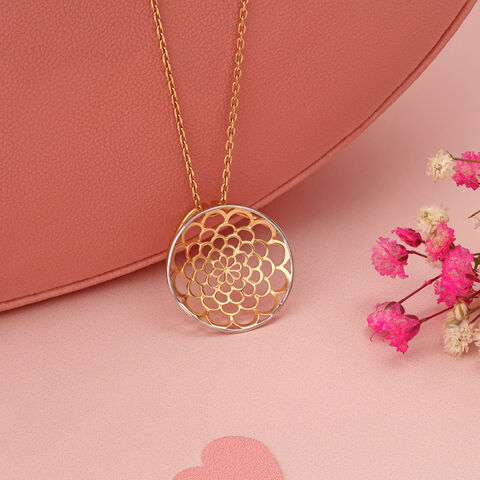 Minimalist Yellow and White Gold Pendant