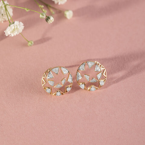 Heritage Spiral Gold & Diamond Stud Earrings