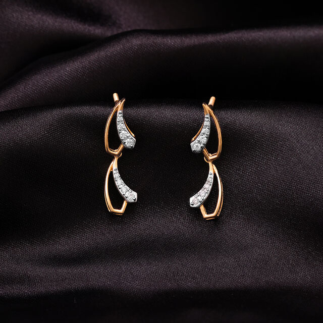 Glam Garden 14 Kt Gold and Diamond Drop Earrings,,hi-res image number null