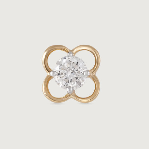 Floral Orbit Gold and Diamond Nose Pin