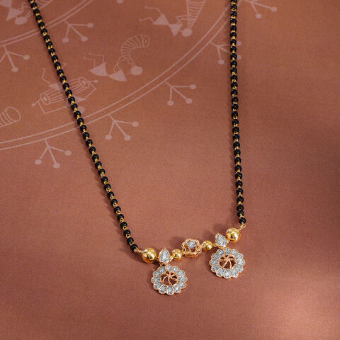 Floral Delight 18 Kt Gold and Diamond Vati Mangalsutra