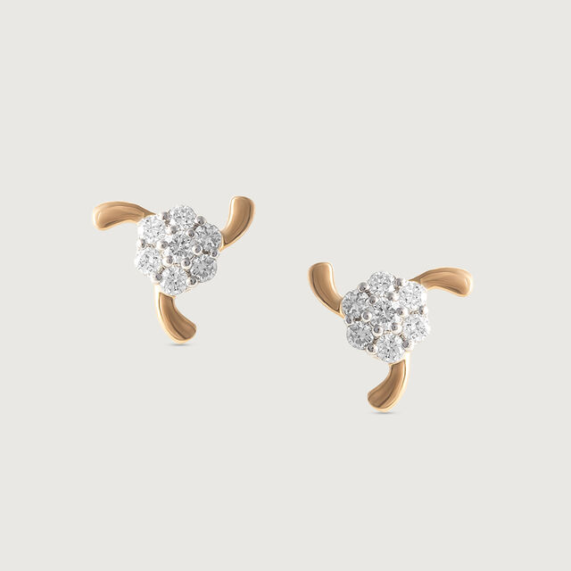 Dainty Whispers Gold & Diamond Stud Earrings,,hi-res image number null