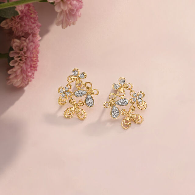 Butterfly Garden Diamond Stud Earrings,,hi-res image number null