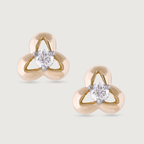 Iconic Shimmer Gold & Diamond Stud Earrings
