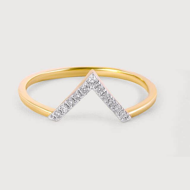 Stackable Lippan Art Gold & Diamond Finger Ring,,hi-res image number null