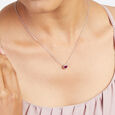 Radiant Ruby Silver Necklace,,hi-res view 2
